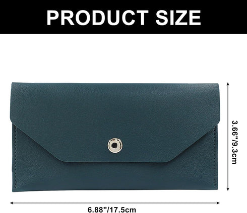 PU Leather Money Cash Envelopes Bag, Reusable Wallets for Cash, Check, Billing, Green