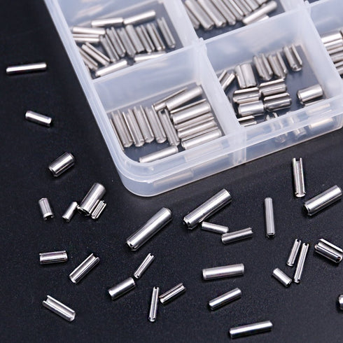 180Pcs M2 M2.5 M3 M4 Slotted Spring Pin Assortment Kit - 304 Stainless Steel Split Spring Dowel Tension Roll Pins