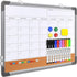 Monthly Calendar Whiteboard Cork Board Combination, 17"x13" Magnetic Dry Erase Board, Double-Sided, Portable for Home
