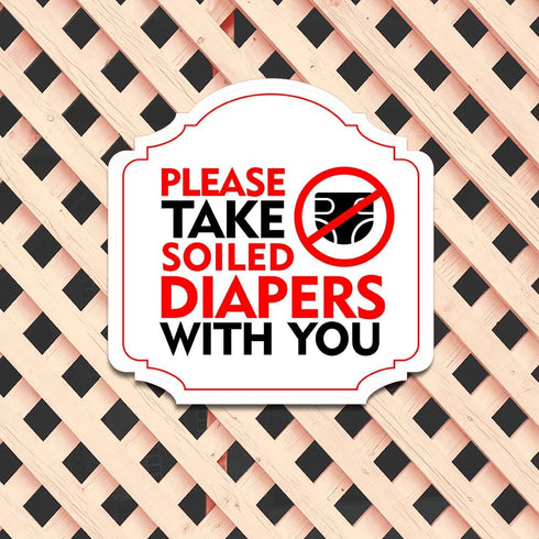 Elegant Soiled Diaper Disposal Sign for Walls or Doors | Perfect for Restaurants and Bars - Small Size