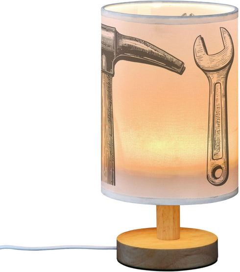 Glaphy Hammer Wrench Pliers Tools Table Lamp Nightstand Lamp with USB Port Bedside Desk Lamps for Home Living Room