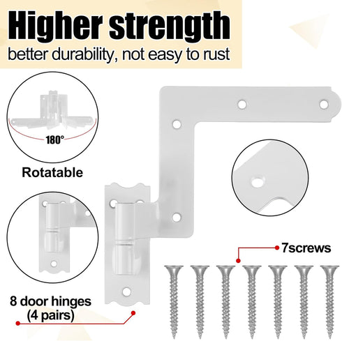 8 Pack (4 1-1/16" Moxweyeni Pair) Steel Blind Shutter Hinge Black Wrought Iron Shutter Lift Off Pintle Reversible