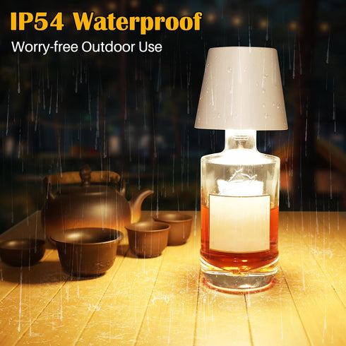 3 Dimming, Wireless Bottle Lamp,Metal Wine Bottle Light with Color Light Waterproof Bottle Touch Lamp Head for Room