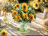 Sharonlily 3D Sunflower Bouquet Greeting Card, Forever flower Pop Up Bouquet Card with Blank Note & Envelope, Handmade