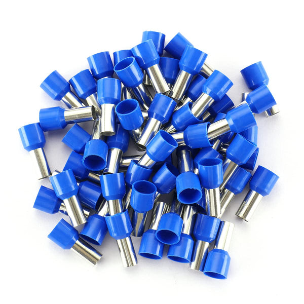 Baomain AWG 6/16.0mm² Wire Copper Crimp Connector, Insulated Ferrule Pin Cord End Terminal, Pack of 100, Blue