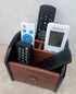 Rotating Wooden Remote Control Holder - Desk Pen Organizer and TV Remote Storage Caddy
