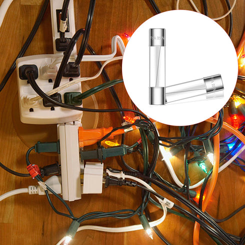 20 5A 3.6x10mm 125V Tnisesm Pcs Christmas Light fuses Fast Blow Glass Fuses, Mini Small Fuse, Christmas String Outdoor