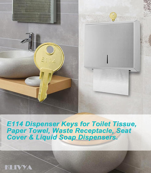 E114 E-114 Replacement,Pack 5 2Pcs Keys for / Toilet Paper Dispenser, Paper Towel, Toilet Tissue & Soap Dispensers Key