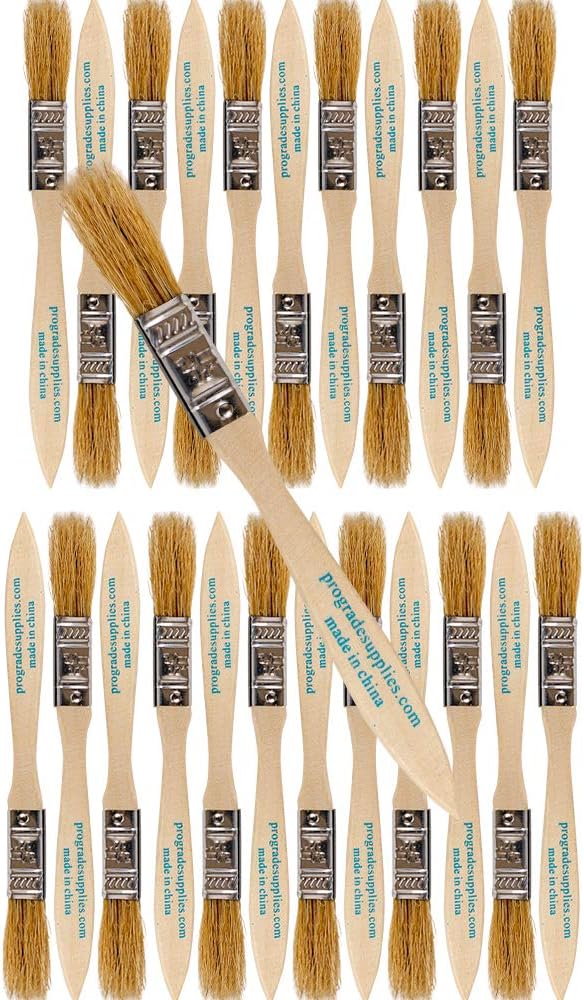 Pro Grade Chip Paint Brushes, 24 Ea 1/2 Inch Light Brown Chip Paint Brush