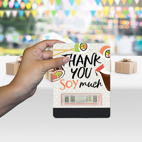 Set 6 Big Dot of Happiness Assorted Thank You - DIY Cash Holder Gift - Funny Money Cards