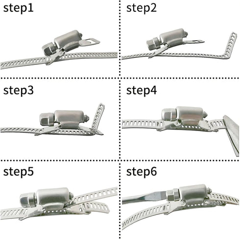 20 Pack DIY Hose Clamp Fasteners, 304 Stainless Steel Adjustable Pipe Worm Clamps for Air Duct, Exhaust Wrap