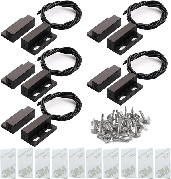Gebildet 5pcs Recessed Wired Security Window Gate Contact Sensor Alarm Magnetic Reed Switch