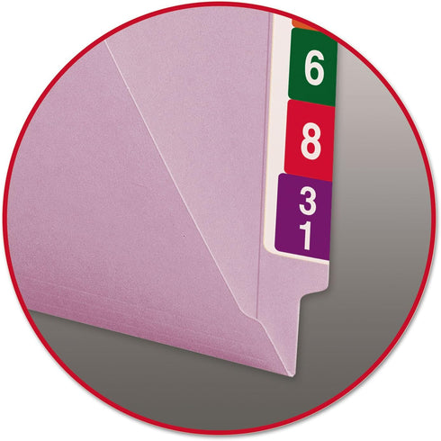 Smead End Tab File Folder - Shelf-Master Reinforced Straight-Cut Tab, Lavender, 100 Per Box