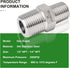 TAISHER 5PCS 304 Stainless Steel Hex Nipple, Reducer Pipe Fitting 1/2-Inch Male x 1/4-Inch Male
