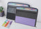 NAFY Accordion File Organizer, 13 Pockets, Expanding File Folder with Zipper, A4 Letter Size, Black+Purple