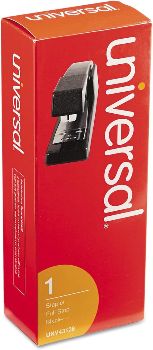 Universal 43128 Full-Strip Stapler, Black, 15-Sheet Capacity, 3.5-Inch Throat