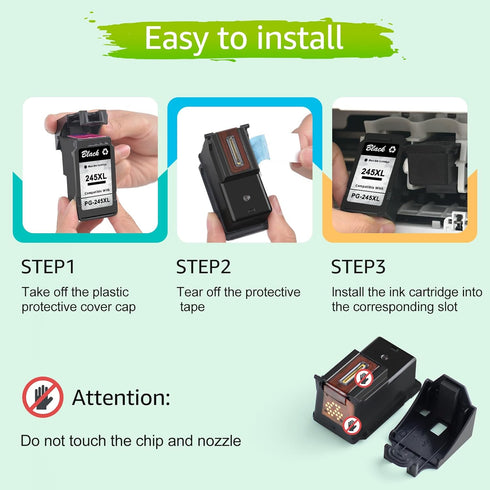 greencycle Remanufactured Ink Cartridge (Black, 1 Pack) Compatible for Canon PG-245XL, Pixma MG2522 Printers