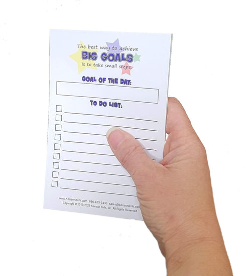 Sticky Note Pad Daily Checklist by Kenson Kids, 10 Pack, 250 Sheets, 4x6” Task Planner for Goal Setting