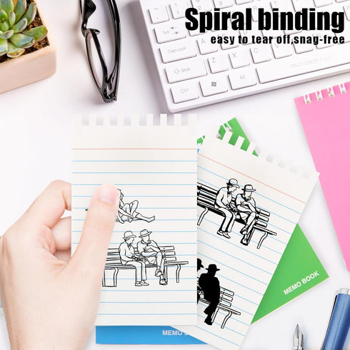 Koogel Small Pocket Notebook, 50 Sheets, 20 Pads, Top Bound Spiral Memo Pads, 3x5 Ruled for Office School