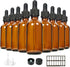 Eternal Moment 2 oz Eye Dropper Bottle, 24 Pack, 60ml Amber Glass Bottles for Essential Oils and Chemicals