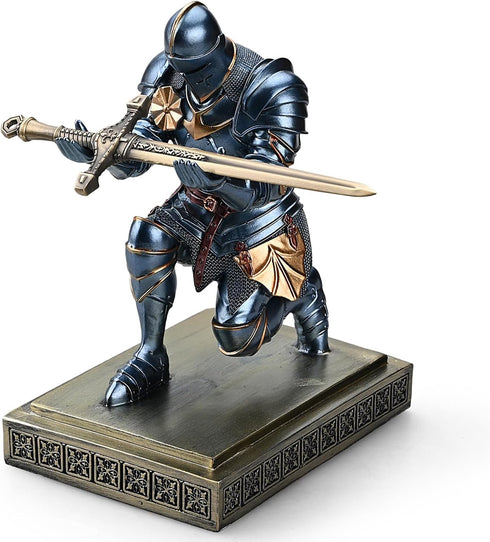 Medieval Armored Warrior Knight Pen Holder Desk Organizers and Accessories Resin Pencil