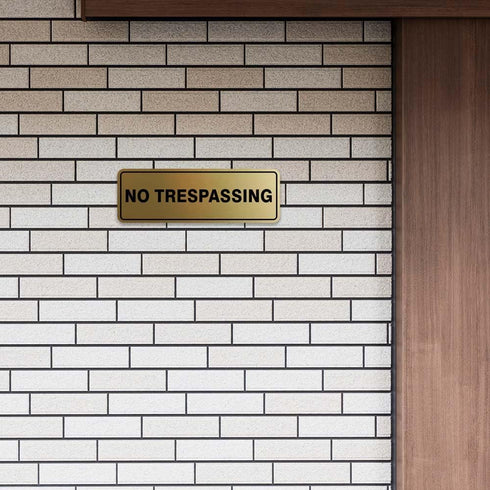 Standard NO TRESPASSING Door/Wall Sign - Black - Small 1 Pack