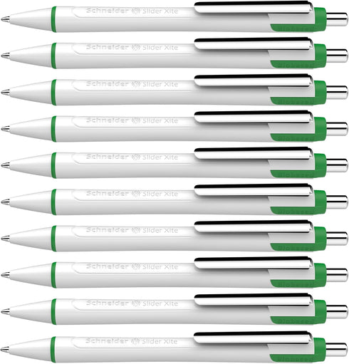 Schneider Slider Xite XB (Extra Broad) Ballpoint Pen, Refillable + Retractable, 1.4 mm, White Barrel w/Blue Accents,