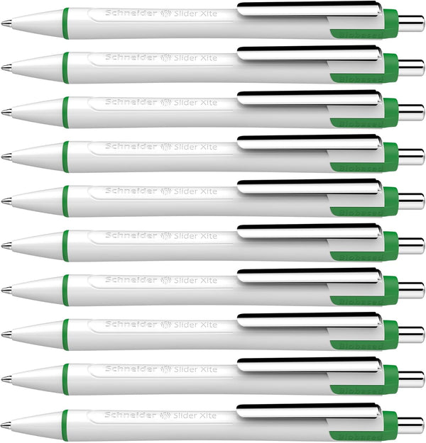 Schneider Slider Xite XB (Extra Broad) Ballpoint Pen, Refillable + Retractable, 1.4 mm, White Barrel w/Blue Accents,