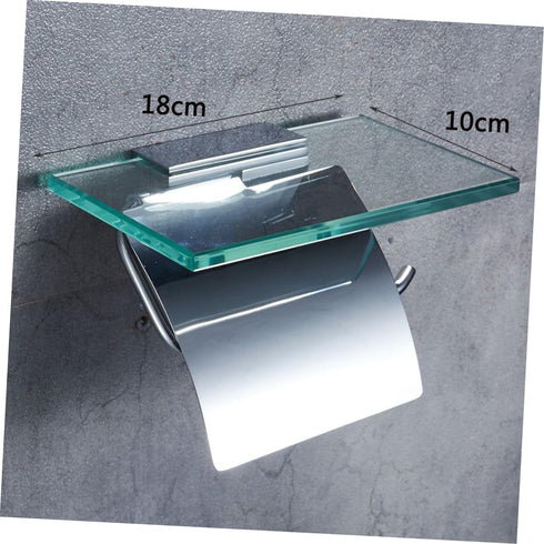 Stylish Toilet Paper Holder with Phone Shelf - WOONEKY Towel Storage Solution