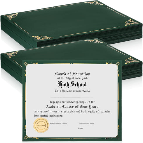 Fainne 100 Pcs Certificate Holder Foil Border 8.5 x 11 Inch Single Sided Award Certificates Cover for Letter Size