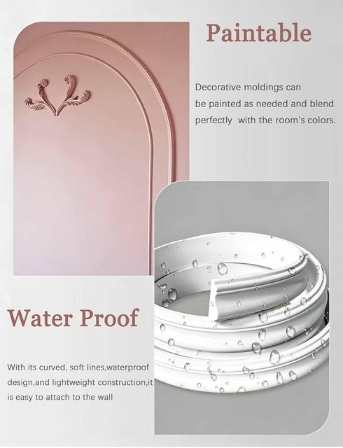 Generic 3D 3.3-32.8ft, 1.1cm/0.43in,9.8ft/3m) Cuttable Arch Shaped Molding Trim, Flexible Softness Modern Door Frame