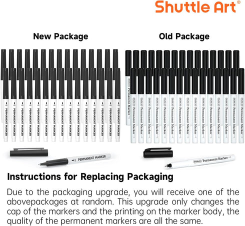 Shuttle Art Permanent Marker, 30 Pack Ultra Fine Point Black Markers for Doodling and Marking