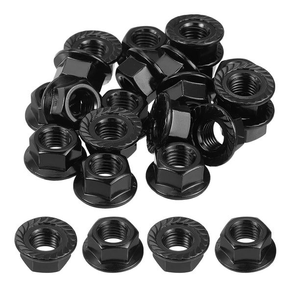 uxcell M12x1.5mm Serrated Flange Hex Lock Nuts, 20Pcs 304 Stainless Steel Non-Slip Metric