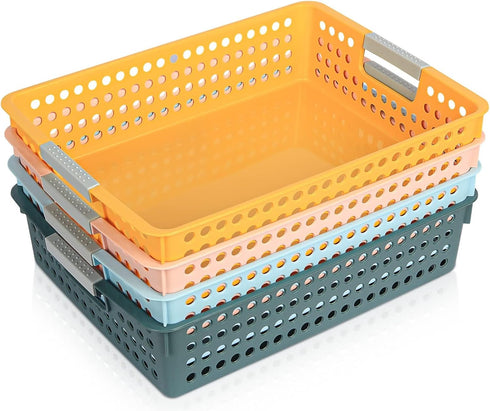 DLUCKY 4Pcs Classroom Organization and Storage Paper Tray, Holds 4A Paper, Trays for Classroom, Toy, Crayons,