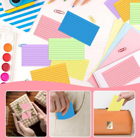 Tecmisse 600 3 5 3x5, Pieces Index Cards Rulded, Colorful Flash Cards x Index Card Bulk,Colored Index Cards Note Cards