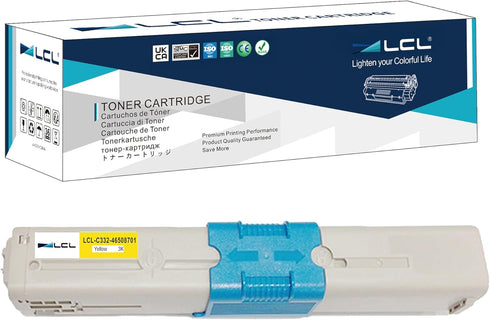 LCL Compatible Toner Cartridge Replacement for OKI C332dn C332 MC363dn 46508701 MC363 (1-Pack Yellow)