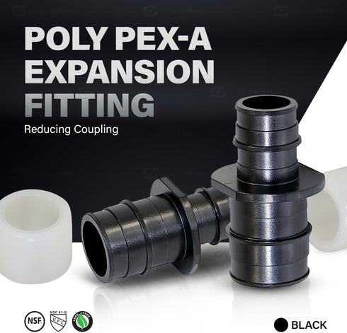 Poly Pex-A Expansion Coupling, 1" x 3/4" F1960 Poly-Alloy Fitting, Pack of 5