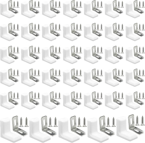 Runseaway 40Pcs 1" L Shaped Angle Brackets, Metal Plastic Right Angle Corner Brace