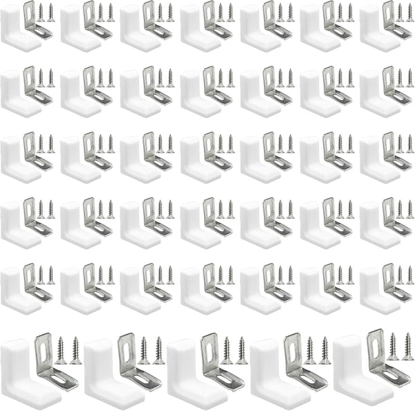 Runseaway 40Pcs 1" L Shaped Angle Brackets, Metal Plastic Right Angle Corner Brace