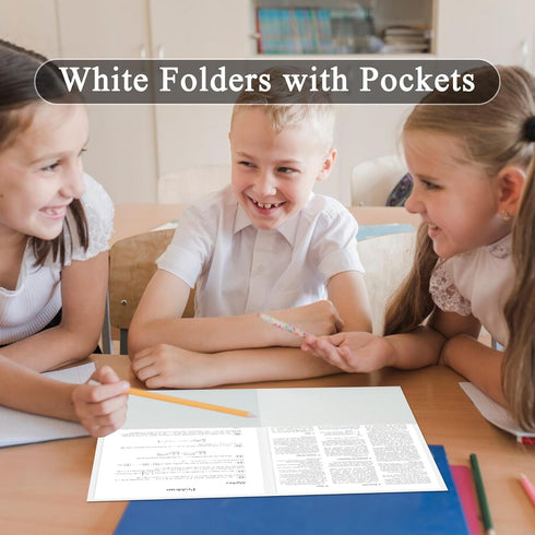 Zzrywuty 50 Packs Two Pocket File Folders, Textured Paper, Letter Size, Holds 100 Sheets for School, Office, Business,