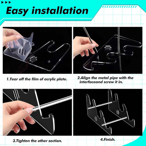 SaisaiTan 3 Acrylic Keyboard Display Stand Holder Mechanical Computer Stand Shelf for Desk Transparent Acrylic Tier