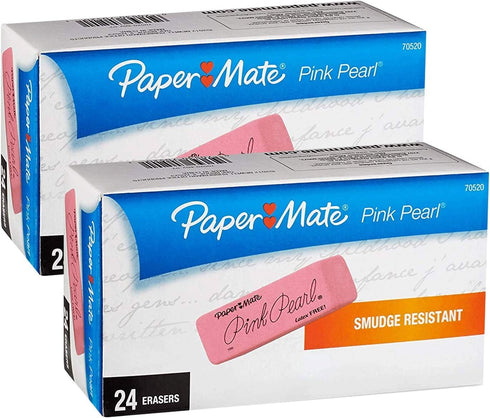 Paper Mate Pink Pearl Premium Erasers, 48 Medium Erasers (70520)
