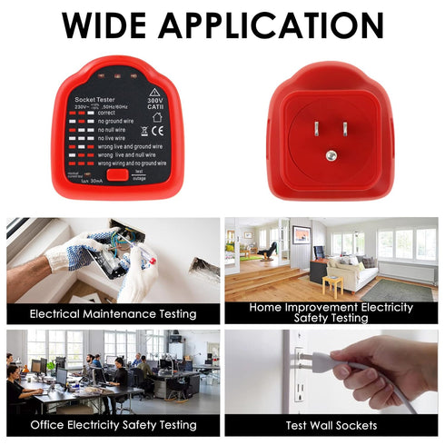 Automatic Electric Circuit Polarity Phase Voltage Detector Wall Plug Breaker Finder US Socket Tester Outlet Tester RCD Test (US Plug)
