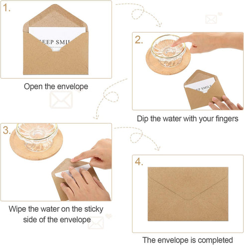 Gift Cards Envelopes, Mini Brown Kraft Envelopes for Small Gift Cards, 4 x 2.76 inches, 400 Pieces