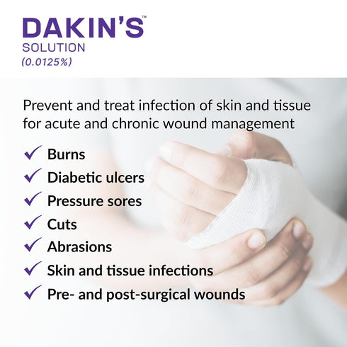 0.0125% 8 oz Dakin's Wound Cleanser Spray Diluted Sodium Hypochlorite Solution for Acute or Chronic Wounds