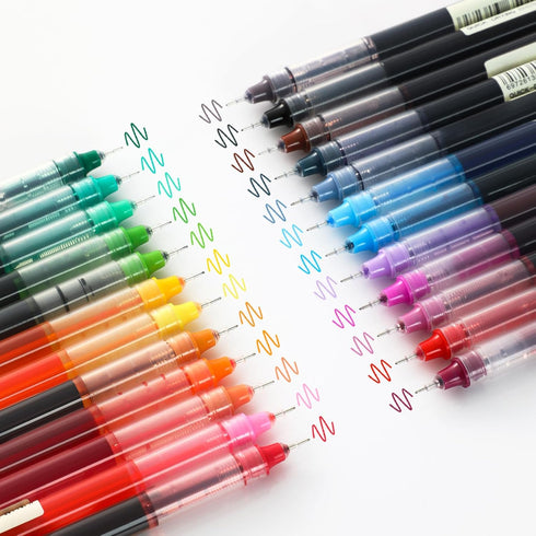 Liquid Ink Rolling Ball Stick Pens, 24-Pack, Extra Fine Point 0.5mm Rollerball Pens for Writing