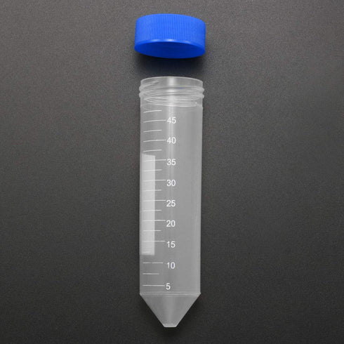 uxcell 10 Pcs 45ml Plastic Centrifuge Tubes with Screw-on Cap, Graduated Micro Centrifuge Tube, Blue