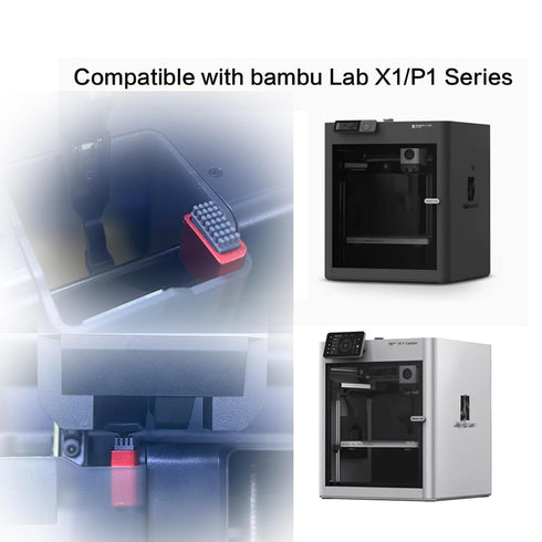 3DVOLTMATE Nozzle P1P/P1S/X1C/X1E, Silicone Wiper Kit with Aluminum Mount - Plug & Play, Fits Bambu Lab Efficient
