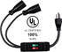 2 Way Extension Cord with On/Off Switch 3 Prong Outdoor Extension Cord Splitter, Heavy Duty Extension Cord with SJTW 14AWG 15A/125V and 18AWG 10A/125V(1.6 Ft, Black)