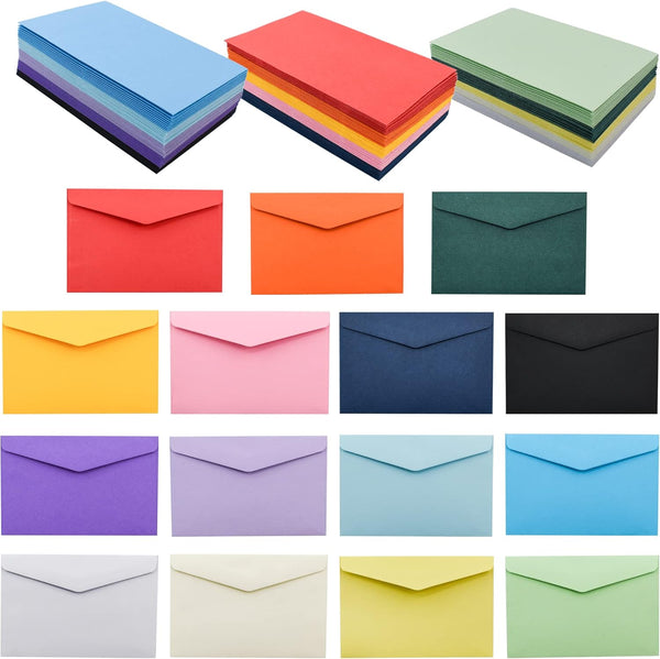VANRA 150 Pack Mini Envelopes, 15 Assorted Colors for Gift Card Envelopes, 4x2.7 in